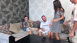 Amateur Indian Teen Falcon Al Surprised by Three Men Gangbang - Blowjob & DP