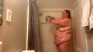 Fat Bitch Takes Steaming Hot Shower and Plays with Herself