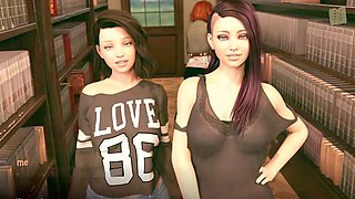 Big boobed hentai visual novel with 3D action and erotic stories