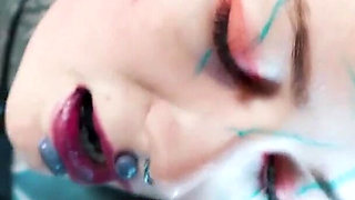 Tattooed Pornstar in High Heels Fingers Her Anal and Gives a Blowjob