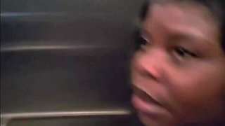 Ebony Sucks A Stranger In The Elevator Then Swallows His Cum On The Stairs
