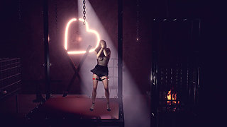 Korean Beauty Somethingblack Silk Fishnet High Heels Flail Collar