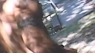 Caged MILF Slut Takes Cock Deep From Both Ends