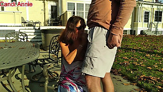 Candi Annie Milks a Load of Warm Creamy Cum Outdoors