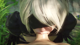 2b Big Ass Anal Cowgirl Fuck After Sloppy Blowjob - Nier Automata 3D Porn
