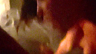 Riding a dick while deep throating another!!