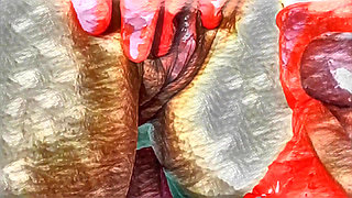 XXX Cartoon. My Housekeeper Helps Me with My Handjob. Cumming on Her Big Clit and Her Red Panties.