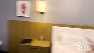 Benefit monkey: mature Rachael Cavalli jerks, can't fight back the urge and bangs the cameraman