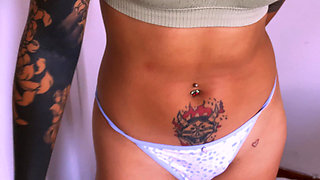 Hot Tattoed Teen with Perfect Ass Gives Hot Blowjob After Class