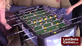 Two Best Friends Navigate This Comedic Strip Foosball Game