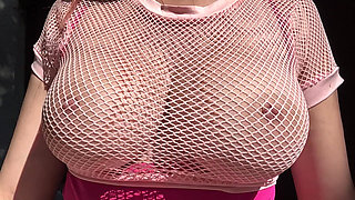 Italian Big Tits MILF Artemisia Love Showing Her Horny Big Tits Outdoor and Making Them Bounce