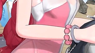 Zenless Zone Zero - Yuzuha and Alice’s Secret Beach Sex with Wise - Seductive Moans - 3D NSFW Animation