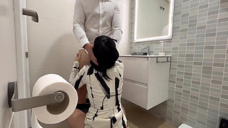 I tell the restaurant waiter that I'll wait for him in the bathroom to fuck him and give him a blowjob until he finishes cumming