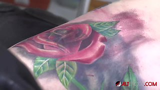 Marie Bossette Finishes Her Rib Tattoo - AltErotic