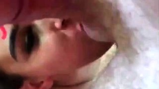 Kinky Teen in Lipstick Gives POV Blowjob