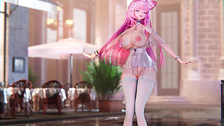 [mmd] Lingyuan - Comfortable Thing Milk Chain Tight Miniskirt White Silk Leg Rings