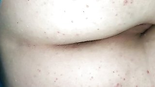 Close-up of my ass and shaved pussy after we fucked in anal