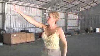 Perverted secretary Tracy sucks off a consturction workers