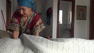 This Turkish Granny Is Shocked!!! I Take Out My Big Black Cock in Front of Her.