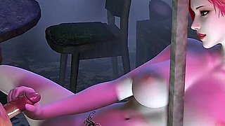 3D Redhead Slut Asian Wife Cheating with Big Dick in the Club