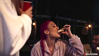 Blonde Aubree Valentine Deepthroats Big Cock