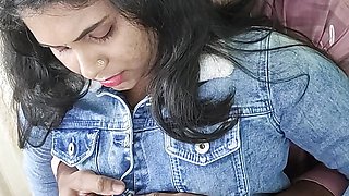 Skirt and shirt romance by Vaishnavy and Sharun Raj, Shirt open and bra show with boobs press fuck, Mallu couple hot fuck love