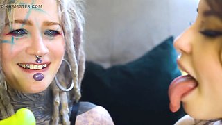 Punk Chick's Tattooed Cock Swap POV