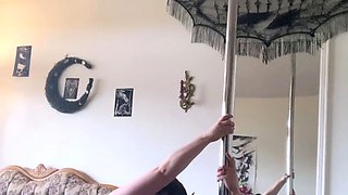 Busty babe playing with her big boobs