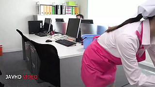 Chihiro Akino Office Blowjob Leads to Explosive Creampie - Stunning JAV