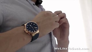 Girlfriend trying her first threesome