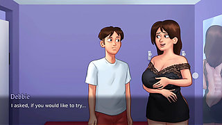 Korean big hot aunty make romantic seen in summer time saga