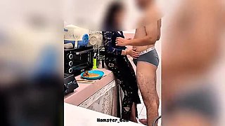 Asian MILF Maid Almost Caught Cheating with Big Cock in Kitchen
