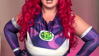 Busty Redhead BBW Starfire Shakes Her Huge Boobs & Phat Ass To Make You Cum (Solo Cosplay)