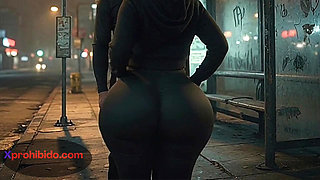 Big Ass Woman Shaking Her Massive Ass at Bus Stop