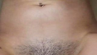 A Girl with a Hairy Pussy and Natural Tits Shaves Her Arms!