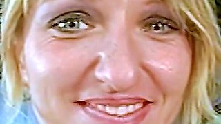 Tattoo MILF Garage Strip, Dildo Blowjob and Power Tools