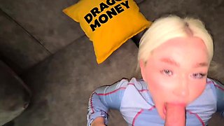 Stepsister in ripped tights riding my cock! I cum on a