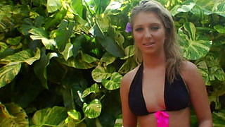 Hot Blonde Neighbor Fingers Herself Outdoors Then Dildo Fucks Indoors