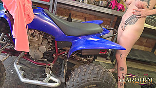 Wild Anal Duet in the Garage - My Husband Fucks Me While a Fan Films Me and Gets Sucked