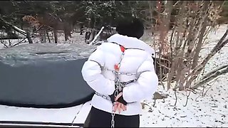A bondage walk in the winter