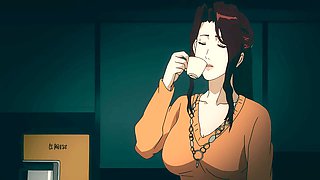 Orgasm, big boobs, anime hentai