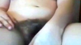 Hairy Amateur Babe Masturbating on Webcam
