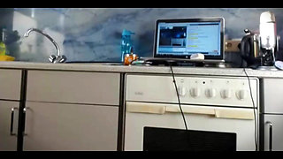 Seductive Lingerie Tease in the Kitchen