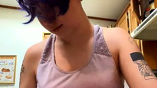 Amateur striptease and Solo masturbation