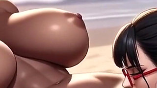 Lesbian Woman on Beach Have Sex (ai Animation)