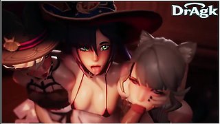 Car Toon In Mona Lynette Lyney Gives Aether A Triple Blowjob Fontaine Genshin Impact 3d Porn Sex Cumshot Milf