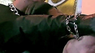 Stina Stone Femdom Feetworship Barefeet Licking Foot Gagging by German Mistress in Leather Gloves Part 1