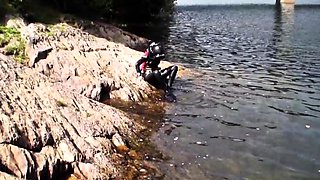 Busty amateur blonde banged in public outdoor