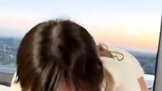 Nerdy stepsis showing off blowjob and footjob abilities