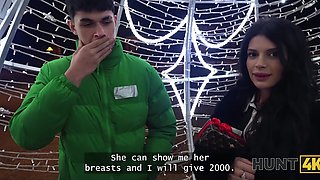 Christmas cuckolding with a girl who looks TOO hot to handle